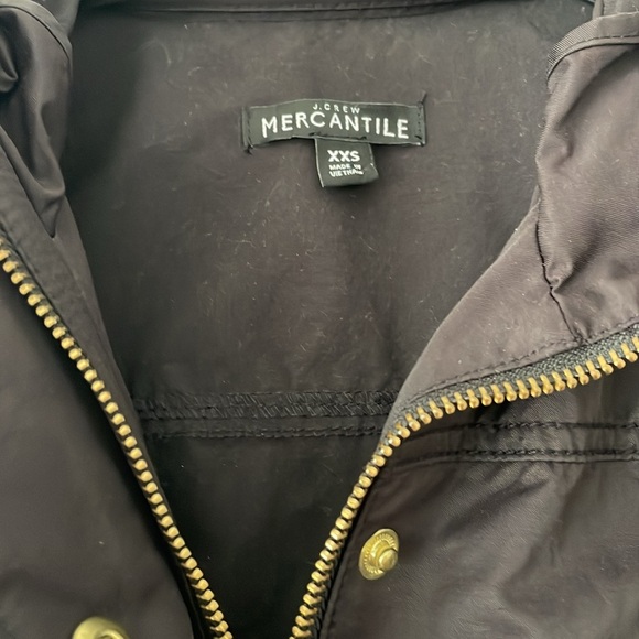 NWOT J. Crew Factory Water Resistant Rain Jacket in Black, XXS - Picture 2 of 4